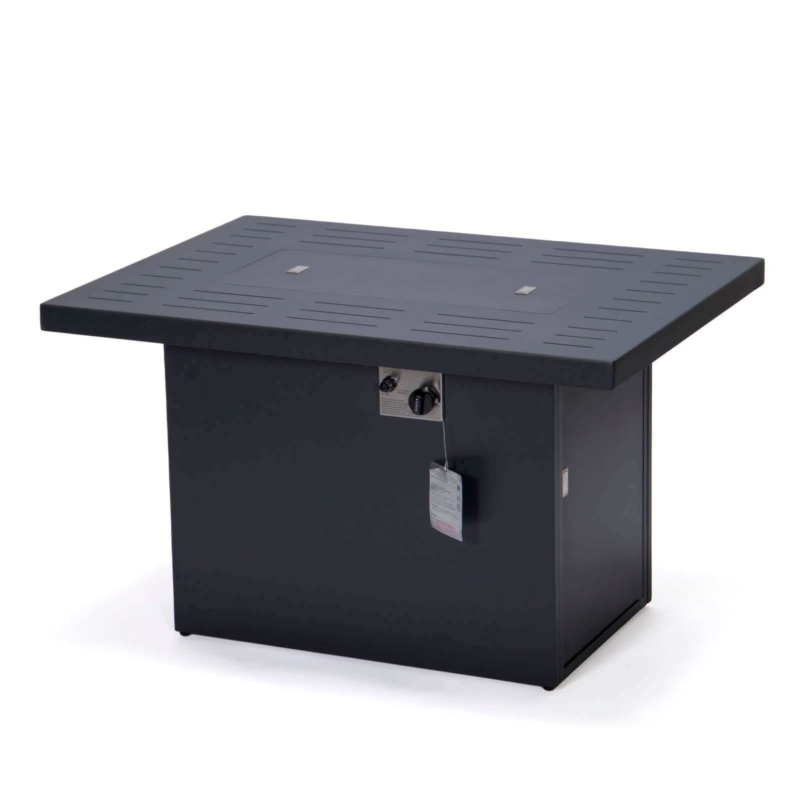 Chelsea Patio Modern Black Aluminum Propane Fire Pit Table