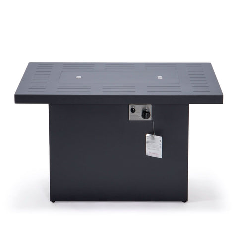 Chelsea Patio Modern Black Aluminum Propane Fire Pit Table