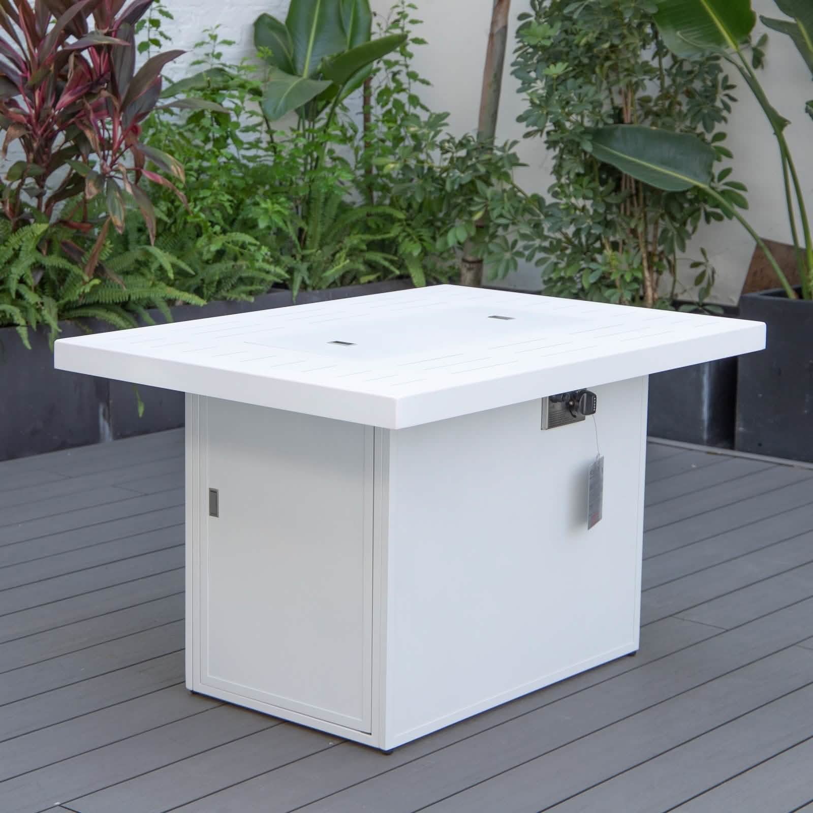 Chelsea Patio Modern Black Aluminum Propane Fire Pit Table