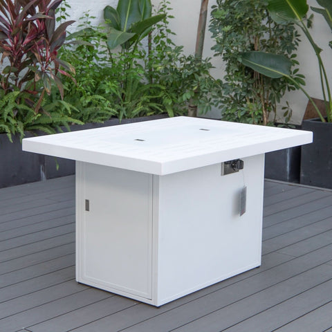 Chelsea Patio Modern Black Aluminum Propane Fire Pit Table