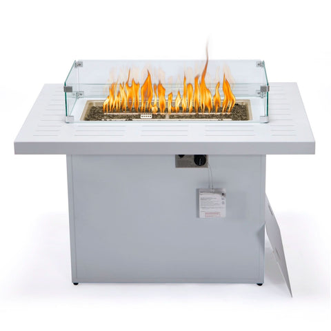 Chelsea Patio Modern Black Aluminum Propane Fire Pit Table