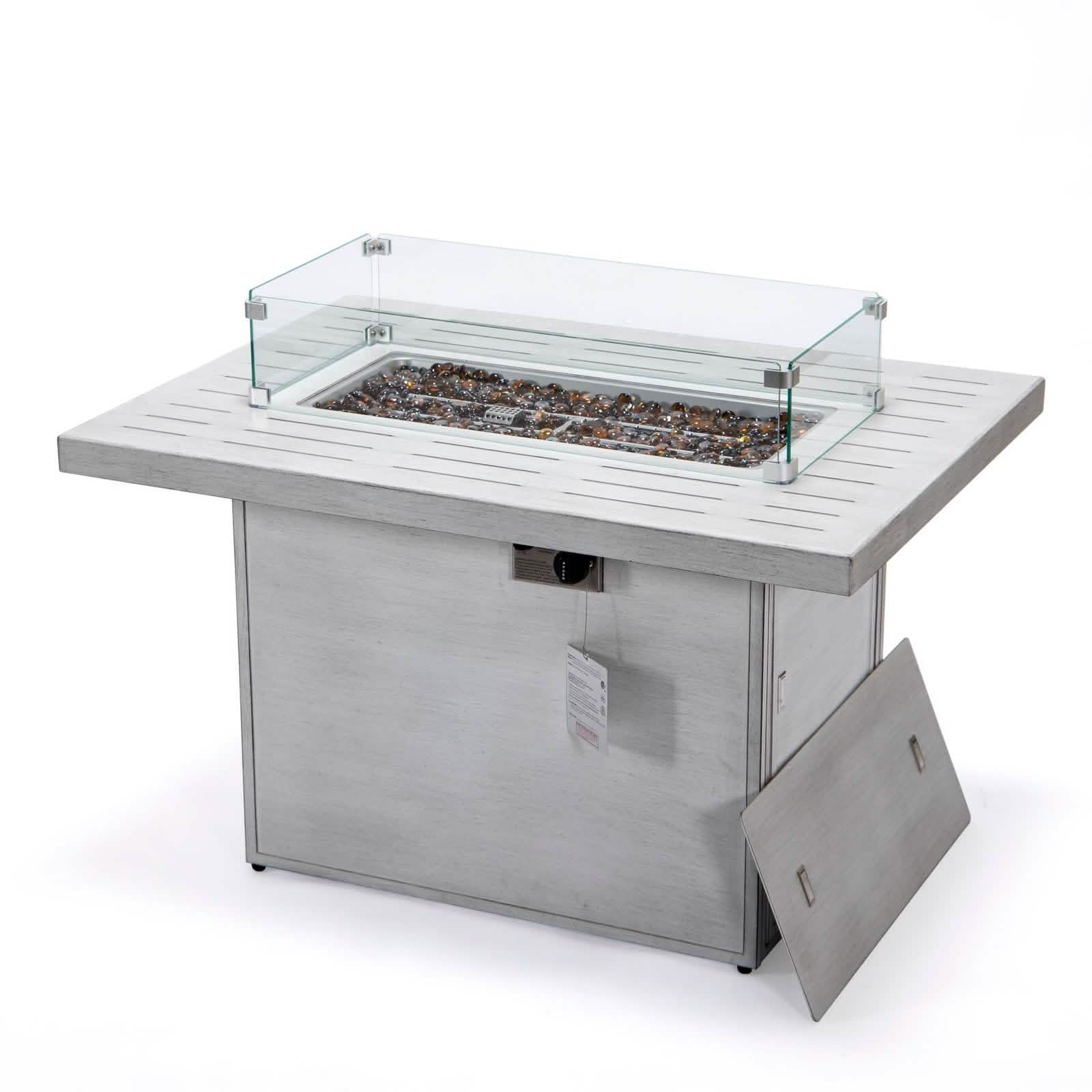Chelsea Patio Modern Black Aluminum Propane Fire Pit Table