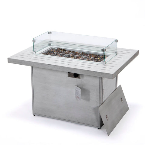 Chelsea Patio Modern Black Aluminum Propane Fire Pit Table