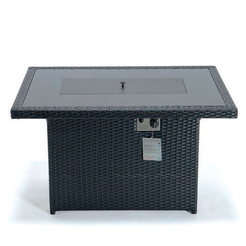 Mace Patio Modern Wicker Propane Fire Pit Table