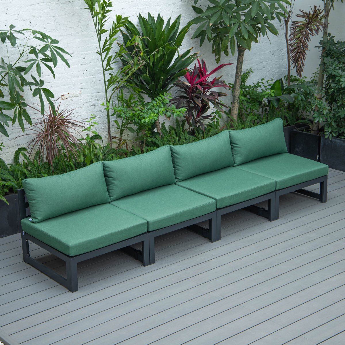 Chelsea 4 - Piece Middle Patio Chairs Black Aluminum With Cushions