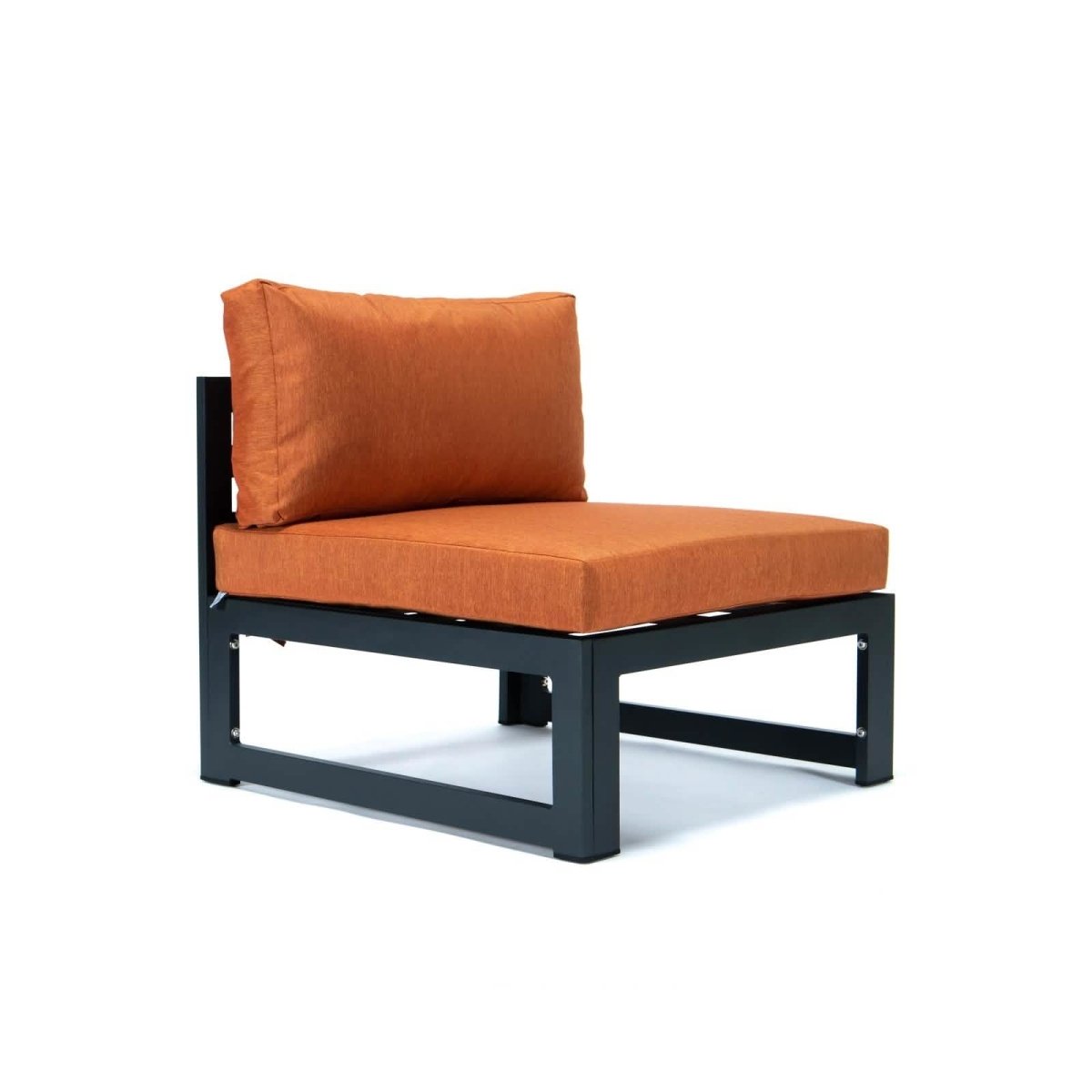 Chelsea 5 - Piece Middle Patio Chairs and Fire Pit Table Set Black Aluminum With Cushions