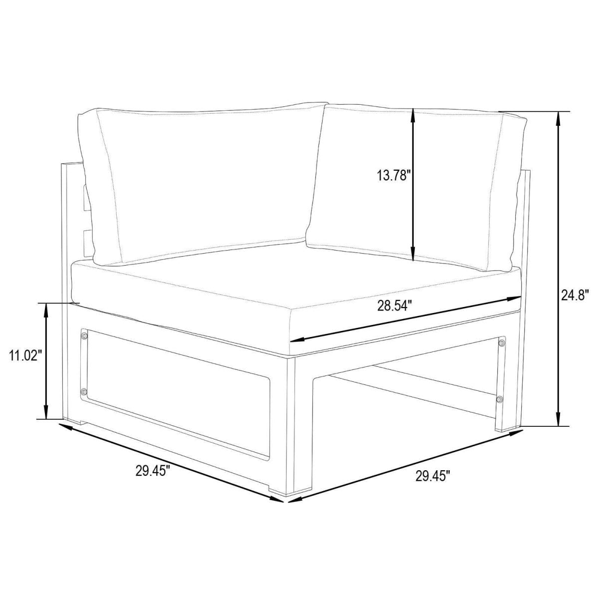 Chelsea 5 - Piece Sectional Loveseat and Fireplace Set Black Aluminum with Cushions