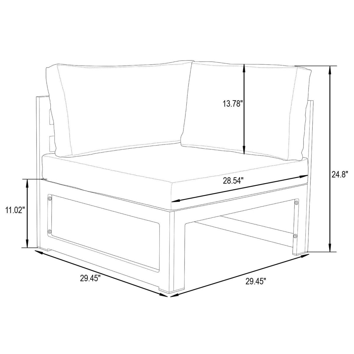 Chelsea 5 - Piece Sectional Loveseat and Fireplace Set Black Aluminum with Cushions
