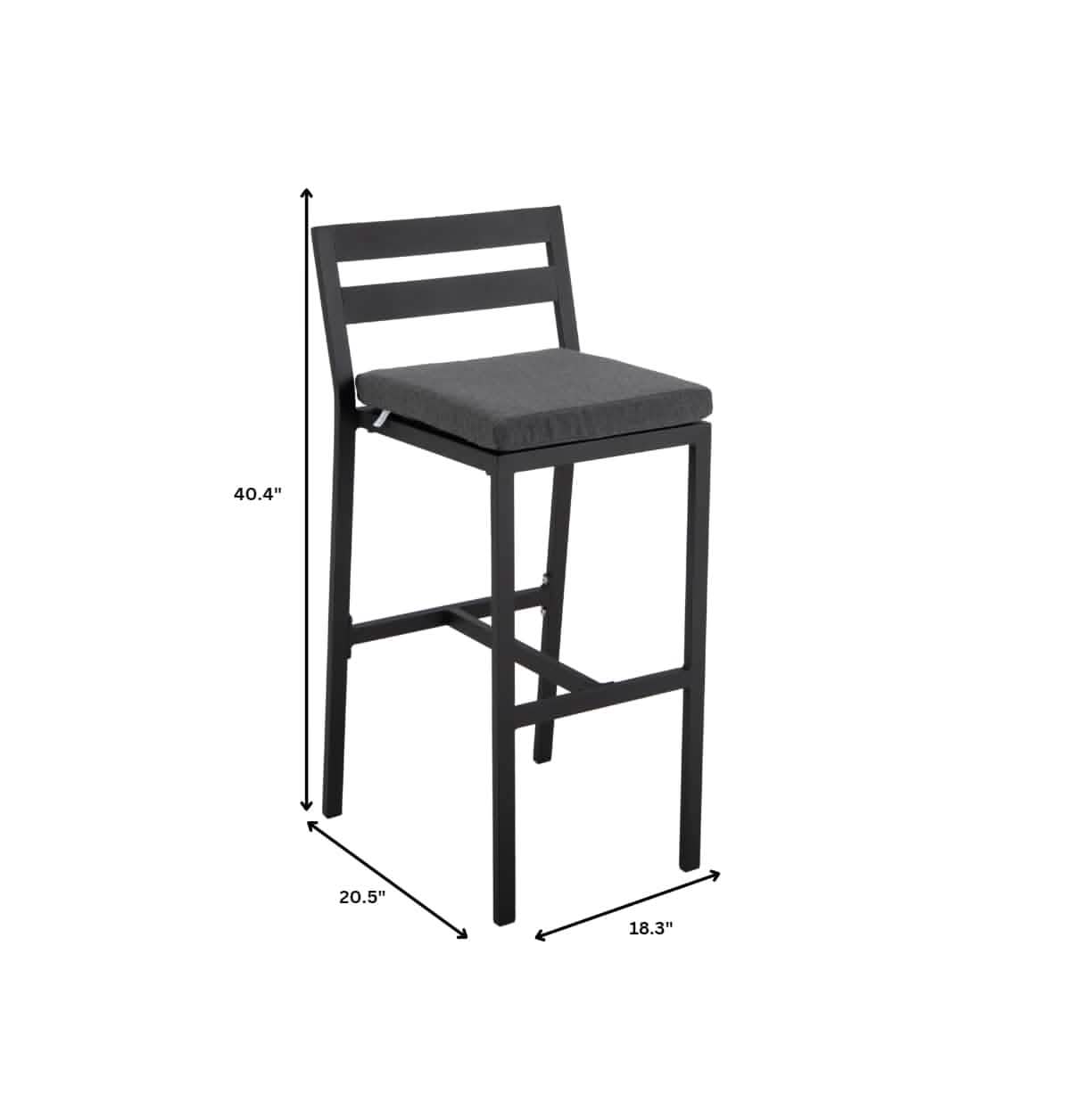 Chelsea 7 - Piece Patio Bar Set: Aluminum Fire Pit Table with Tank Holder & 6 Barstools with Cushions