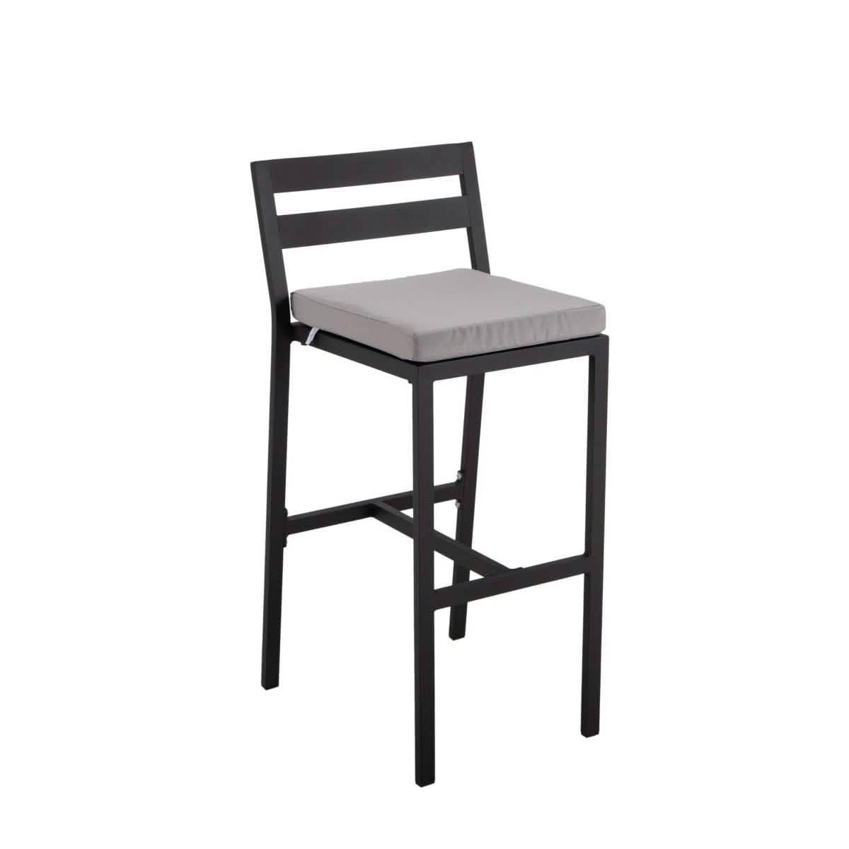 Chelsea 7 - Piece Patio Bar Set: Aluminum Fire Pit Table with Tank Holder & 6 Barstools with Cushions
