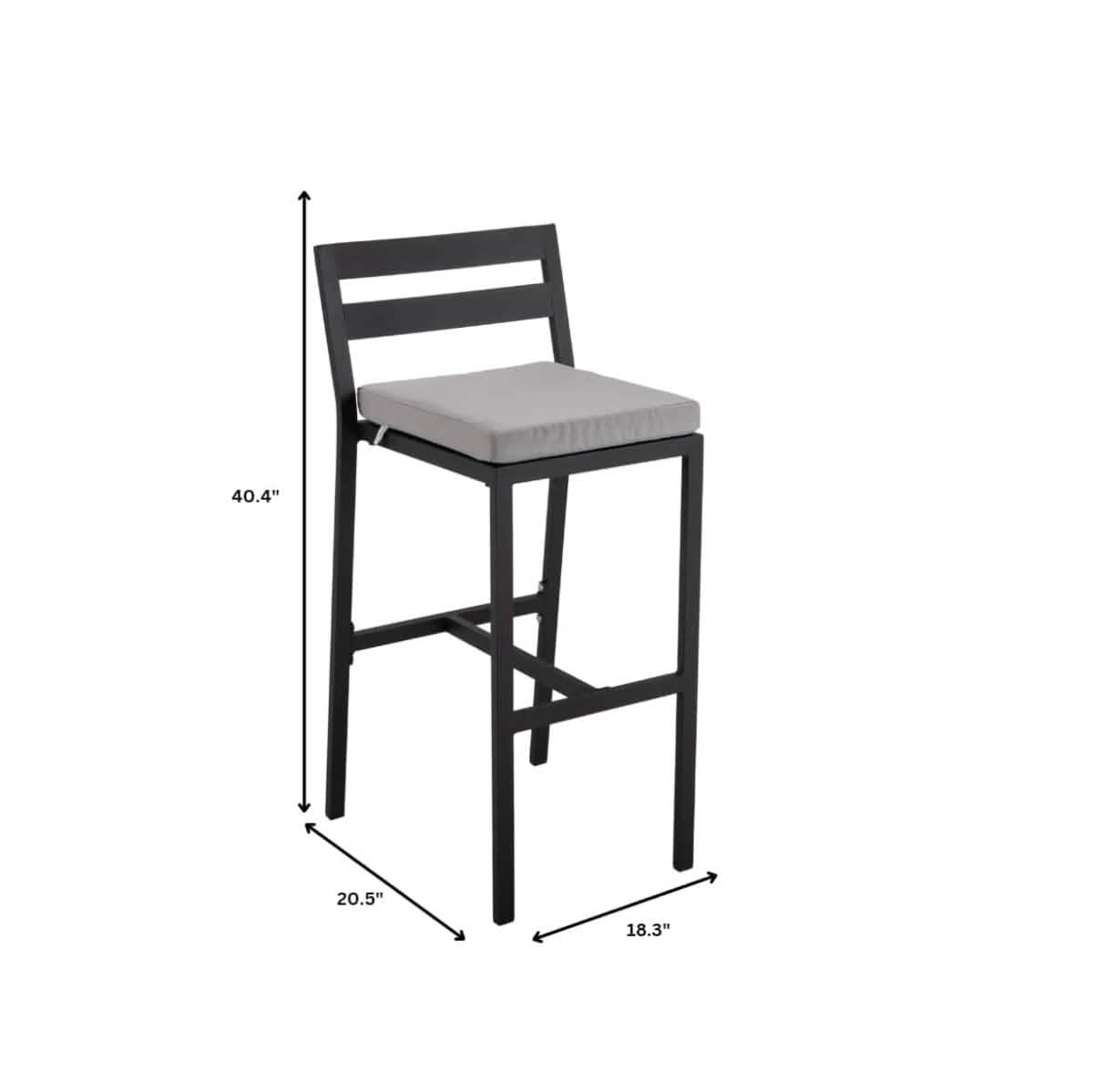 Chelsea 7 - Piece Patio Bar Set: Aluminum Fire Pit Table with Tank Holder & 6 Barstools with Cushions