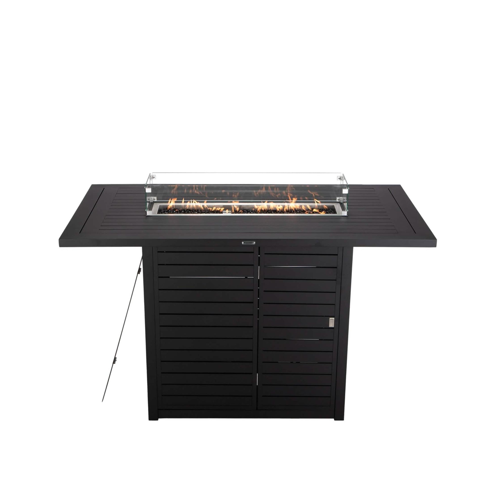 Chelsea 7 - Piece Patio Bar Set: Aluminum Fire Pit Table with Tank Holder & 6 Barstools with Cushions
