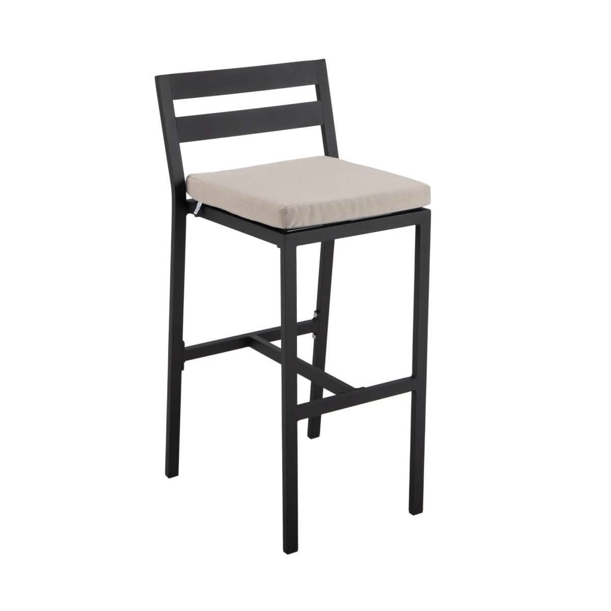Chelsea 7 - Piece Patio Bar Set: Aluminum Fire Pit Table with Tank Holder & 6 Barstools with Cushions