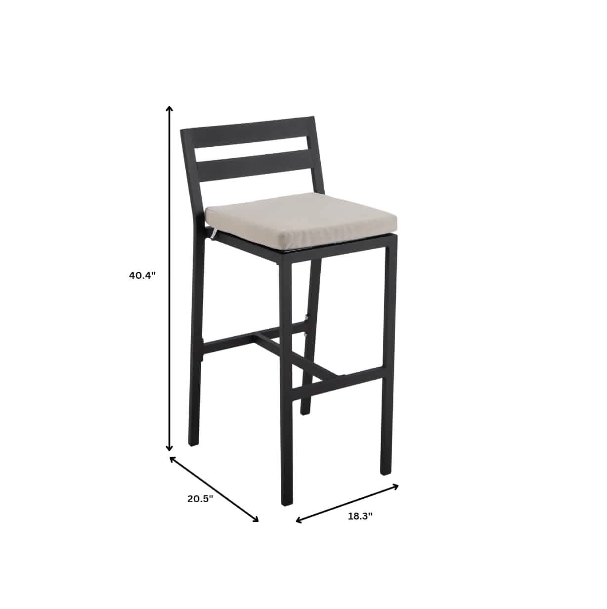 Chelsea 7 - Piece Patio Bar Set: Aluminum Fire Pit Table with Tank Holder & 6 Barstools with Cushions