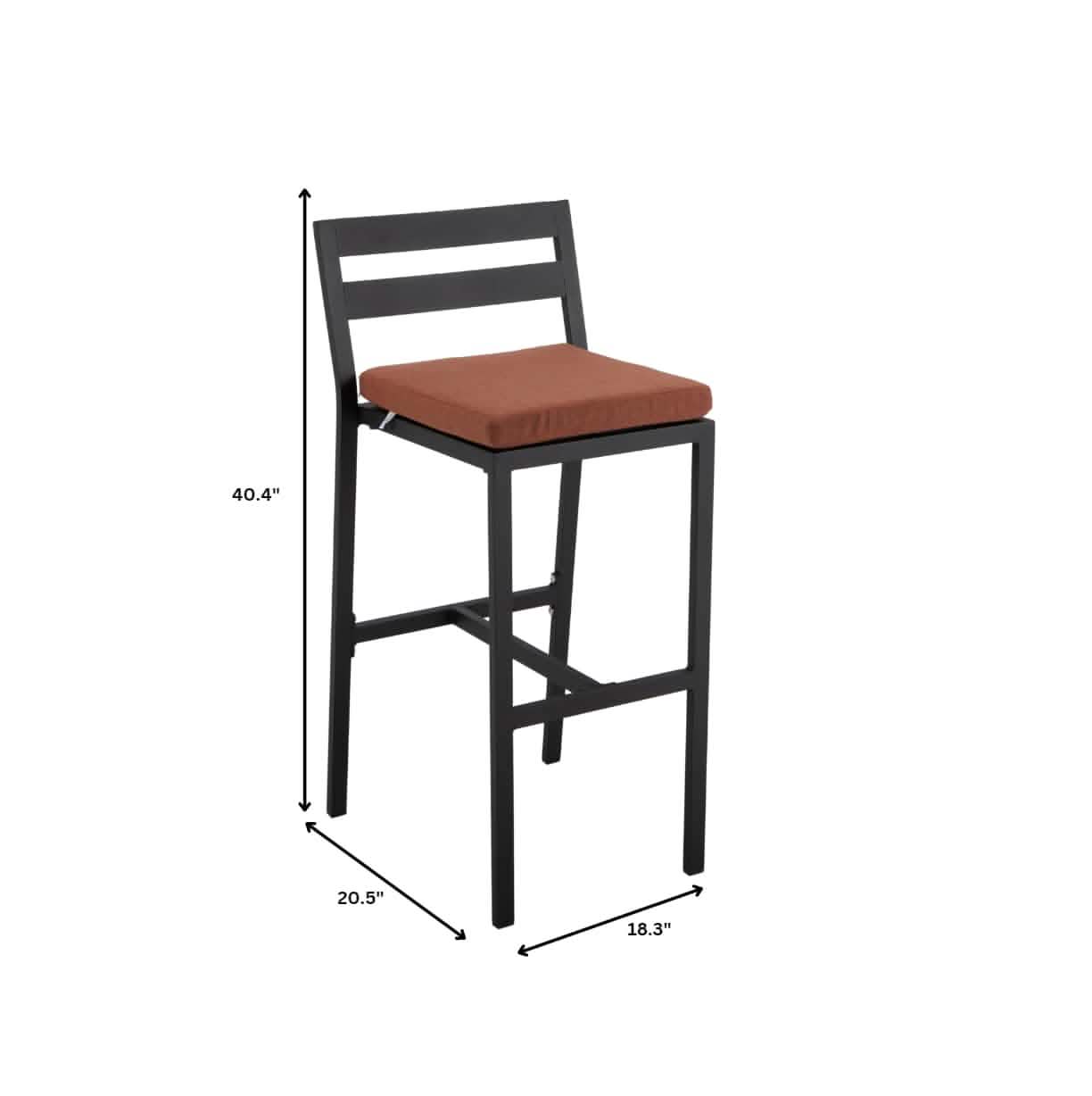Chelsea 7 - Piece Patio Bar Set: Aluminum Fire Pit Table with Tank Holder & 6 Barstools with Cushions
