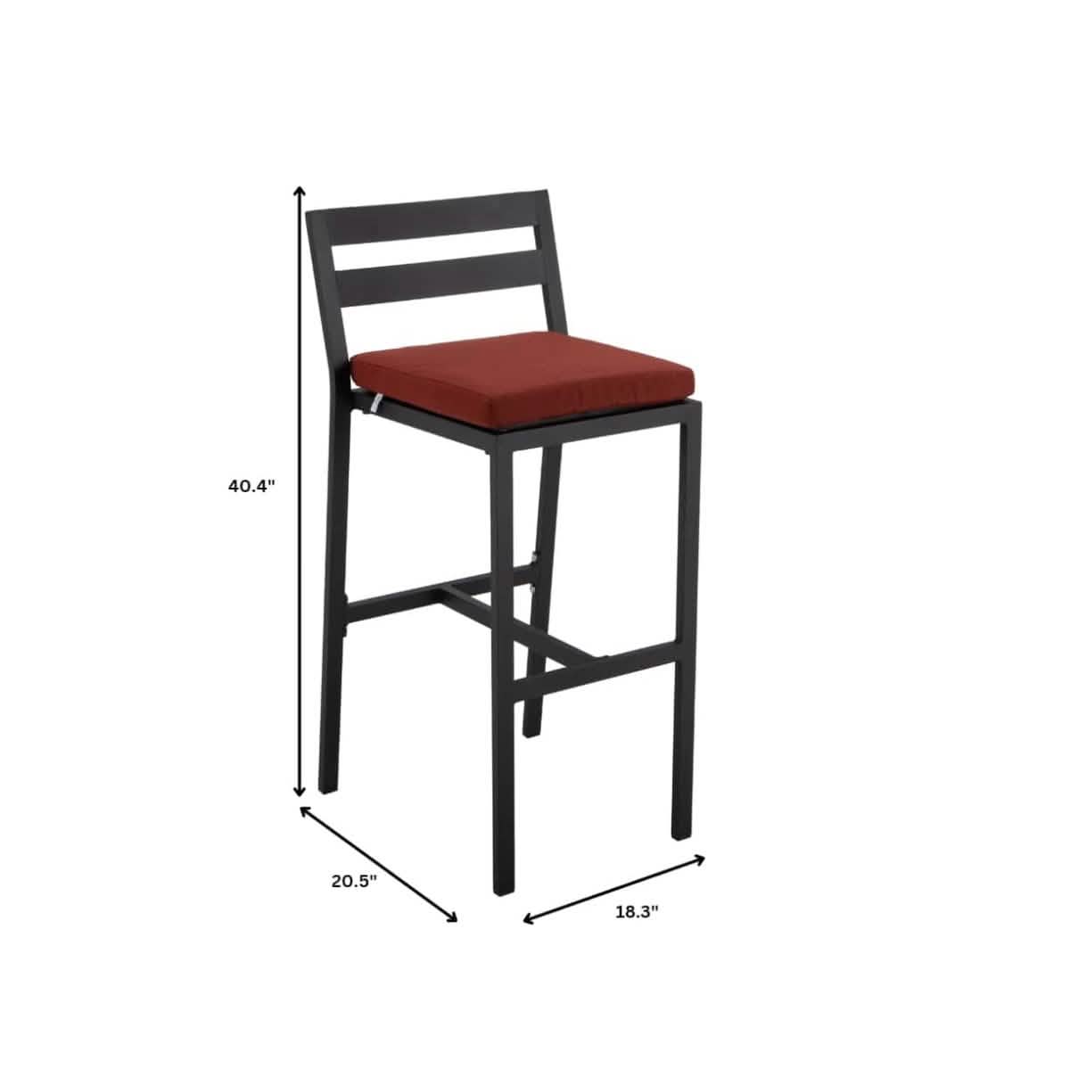 Chelsea 7 - Piece Patio Bar Set: Aluminum Fire Pit Table with Tank Holder & 6 Barstools with Cushions