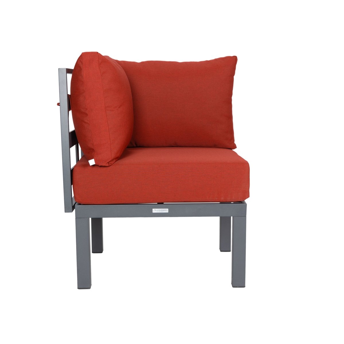 Chelsea 7 - Piece Patio Sectional Set in Black Aluminum with Fire Pit Table