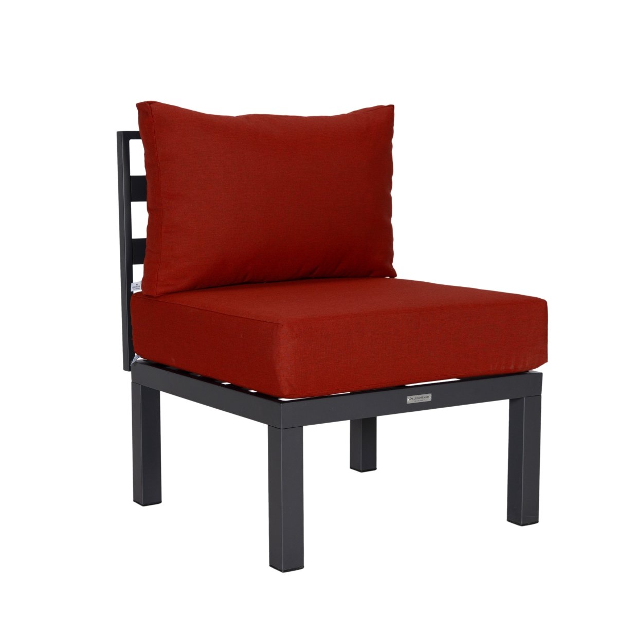 Chelsea 7 - Piece Patio Sectional Set in Black Aluminum with Fire Pit Table