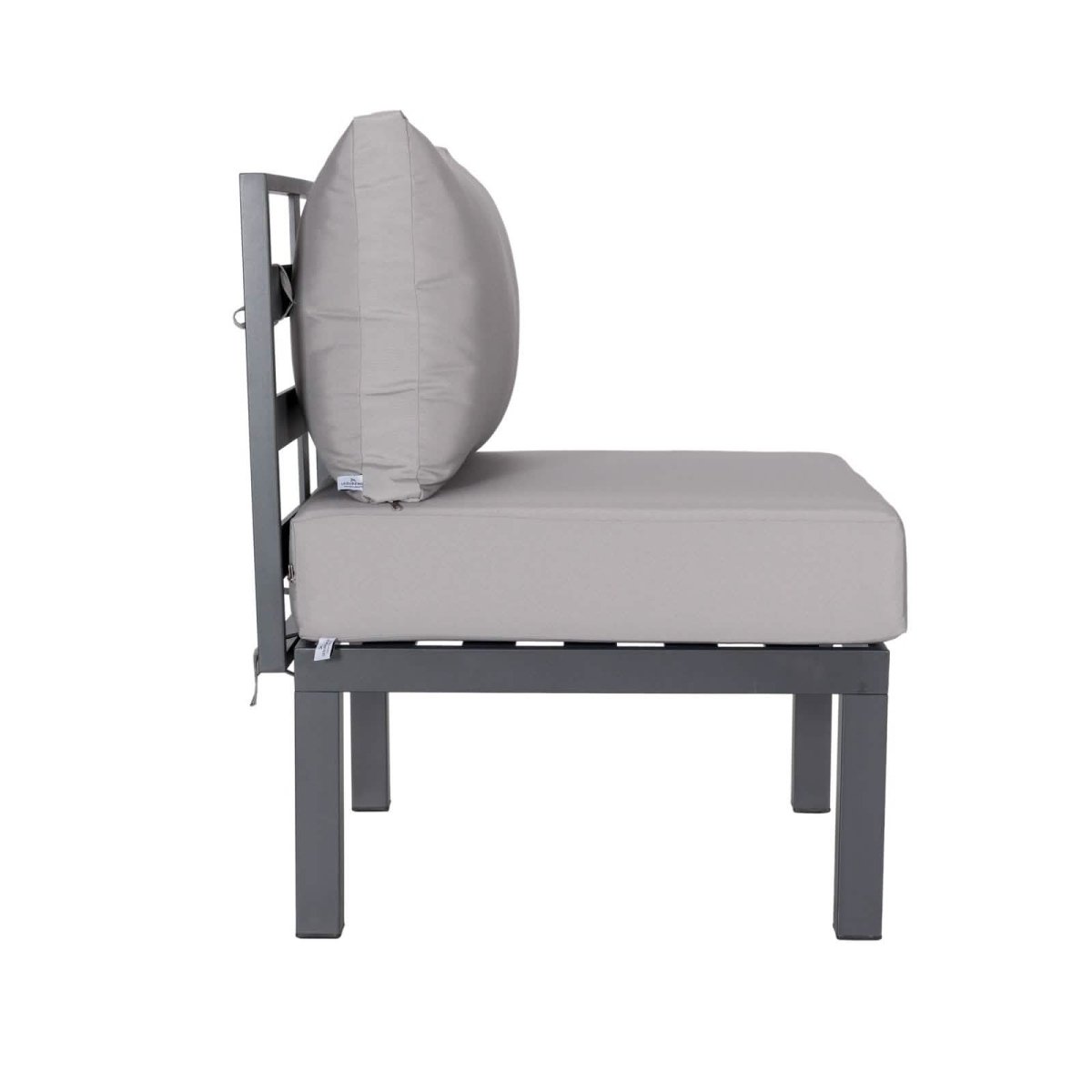 Chelsea 7 - Piece Patio Sectional Set in Black Aluminum with Fire Pit Table