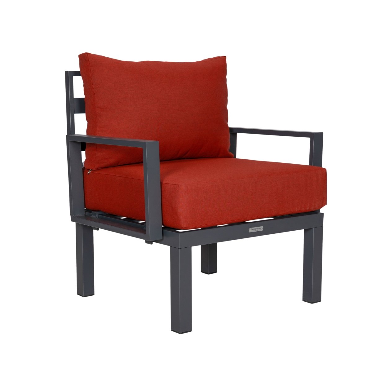 Chelsea 7 - Piece Patio Sectional Set in Black Aluminum with Fire Pit Table