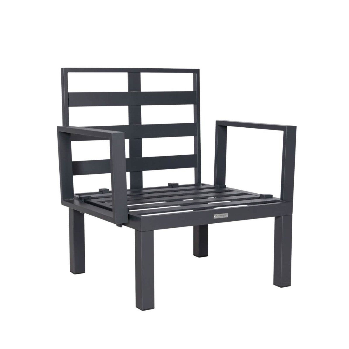 Chelsea 7 - Piece Patio Sectional Set in Black Aluminum with Fire Pit Table