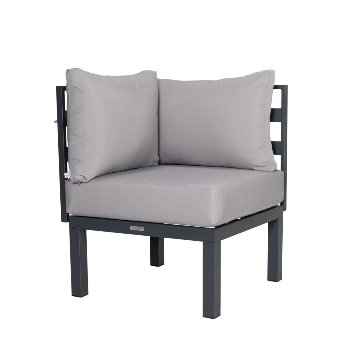 Chelsea 7 - Piece Patio Sectional Set in Black Aluminum with Fire Pit Table