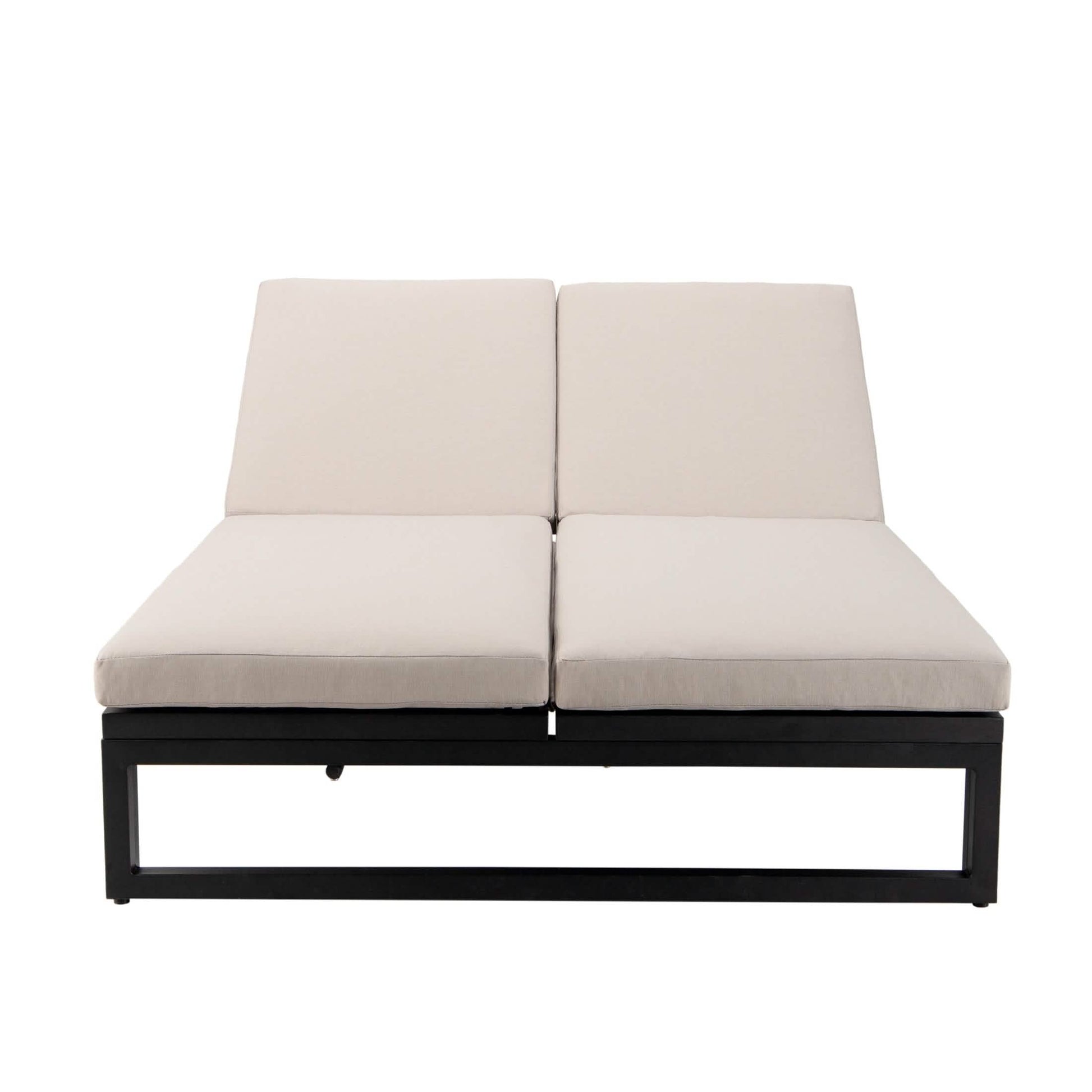 Chelsea Aluminum Outdoor 2 in 1 Convertible Sofa and Double Chaise Lounge Chair with Removable Cushions