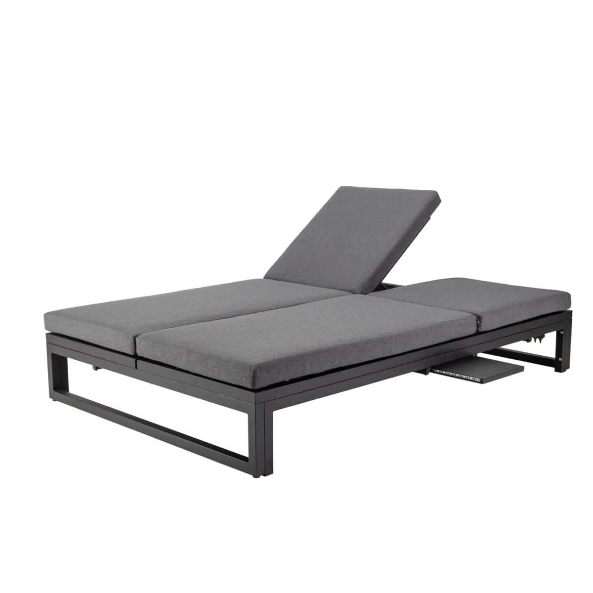 Chelsea Aluminum Outdoor 2 in 1 Convertible Sofa and Double Chaise Lounge Chair with Removable Cushions