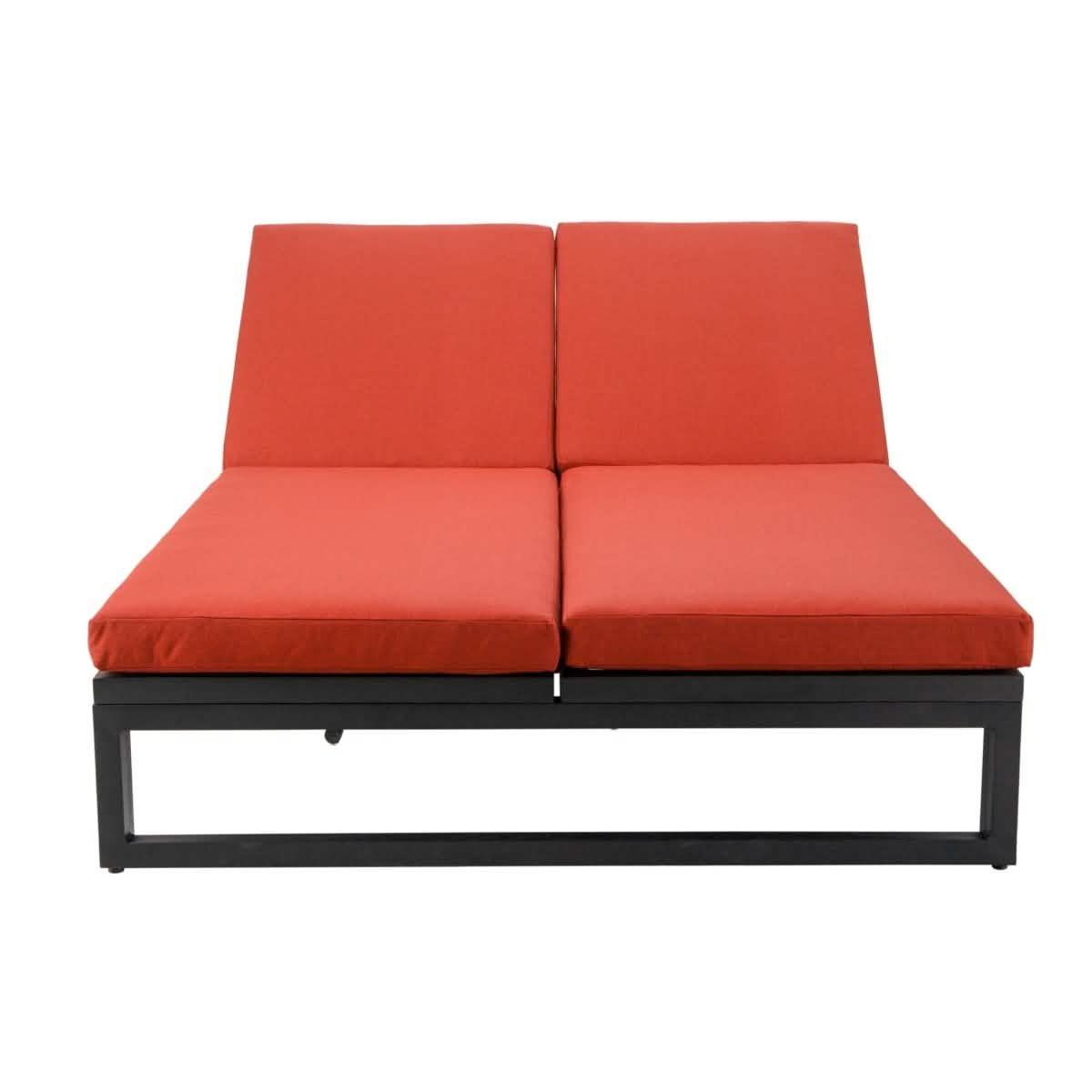 Chelsea Aluminum Outdoor 2 in 1 Convertible Sofa and Double Chaise Lounge Chair with Removable Cushions