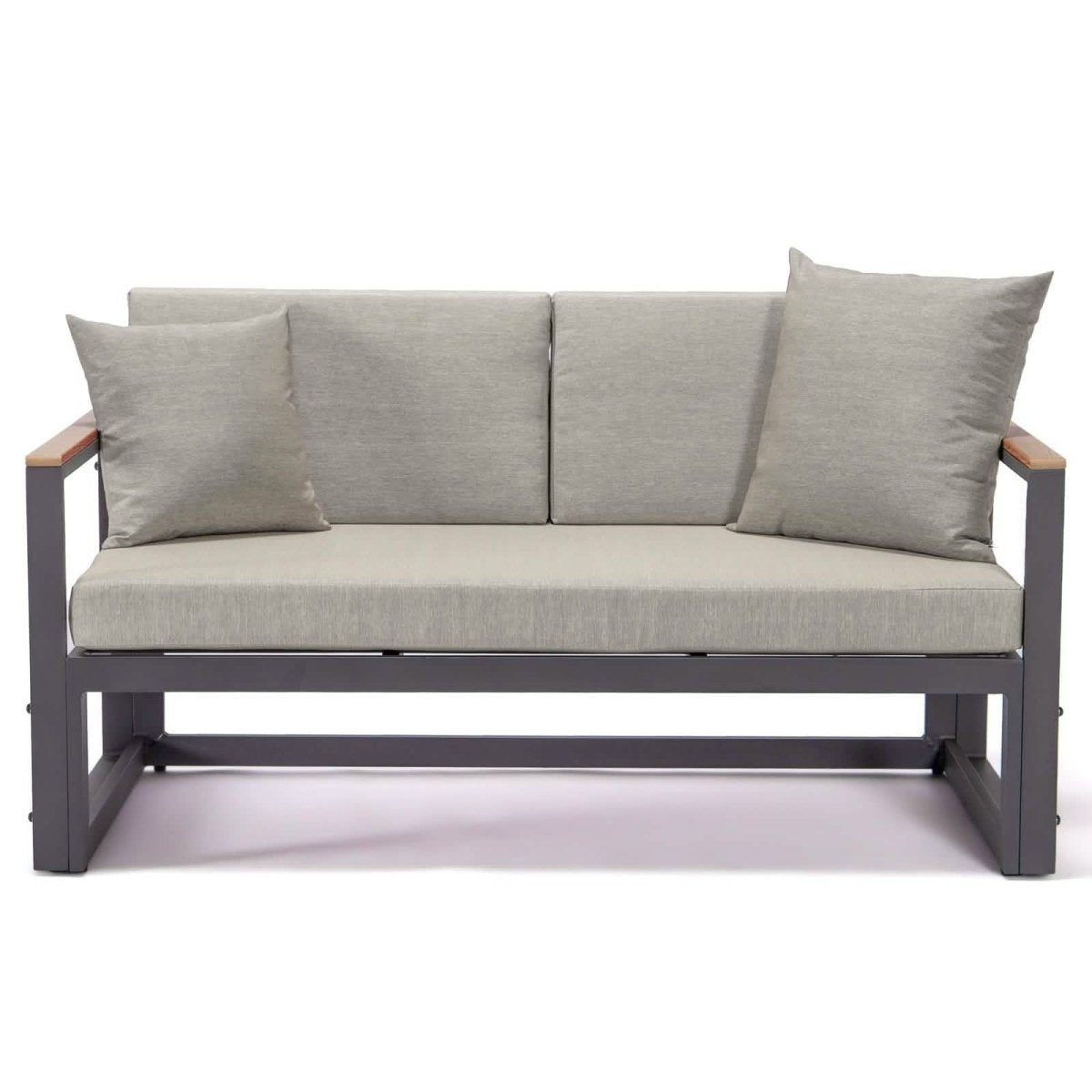 Chelsea Black/White Sectional With Adjustable Headrest & Coffee Table With Cushions