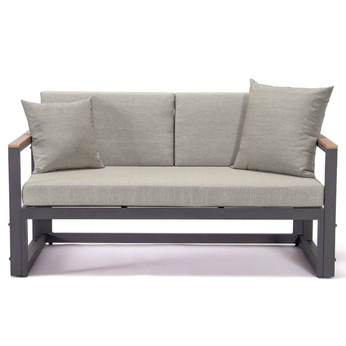 Chelsea Black/White Sectional With Adjustable Headrest & Coffee Table With Cushions
