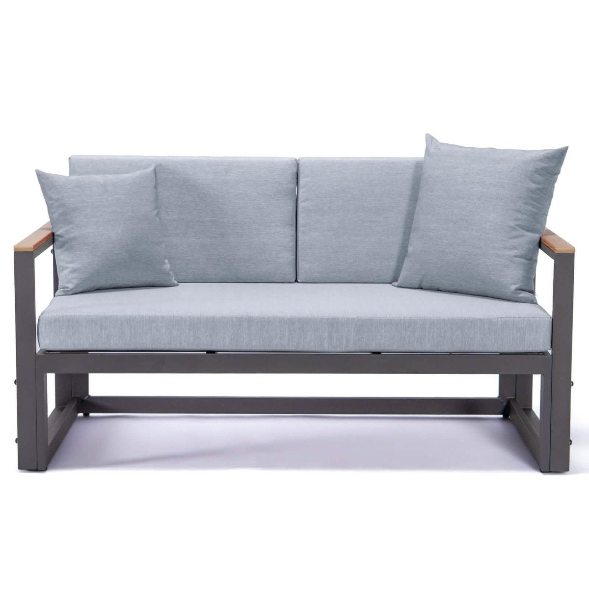 Chelsea Black/White Sectional With Adjustable Headrest & Coffee Table With Cushions