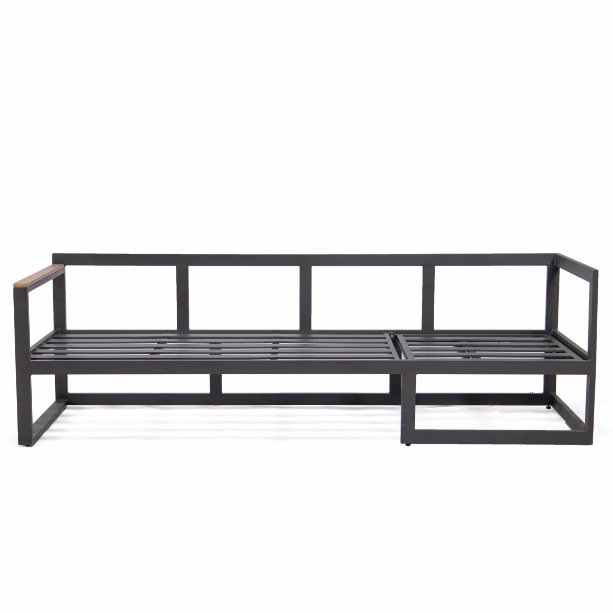 Chelsea Black/White Sectional With Adjustable Headrest & Coffee Table With Cushions