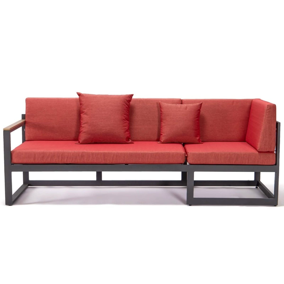 Chelsea Black/White Sectional With Adjustable Headrest & Coffee Table With Cushions
