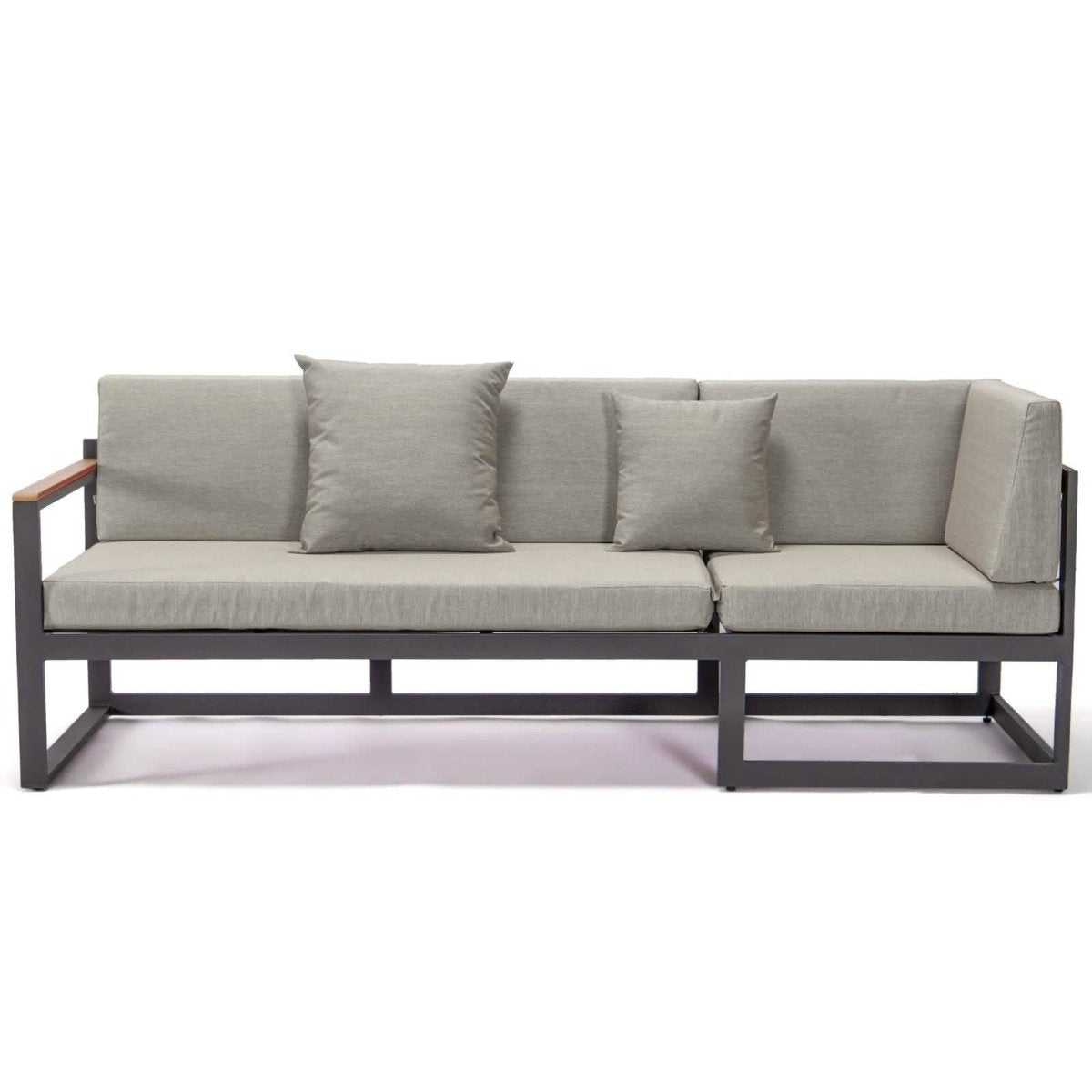 Chelsea Black/White Sectional With Adjustable Headrest & Coffee Table With Cushions