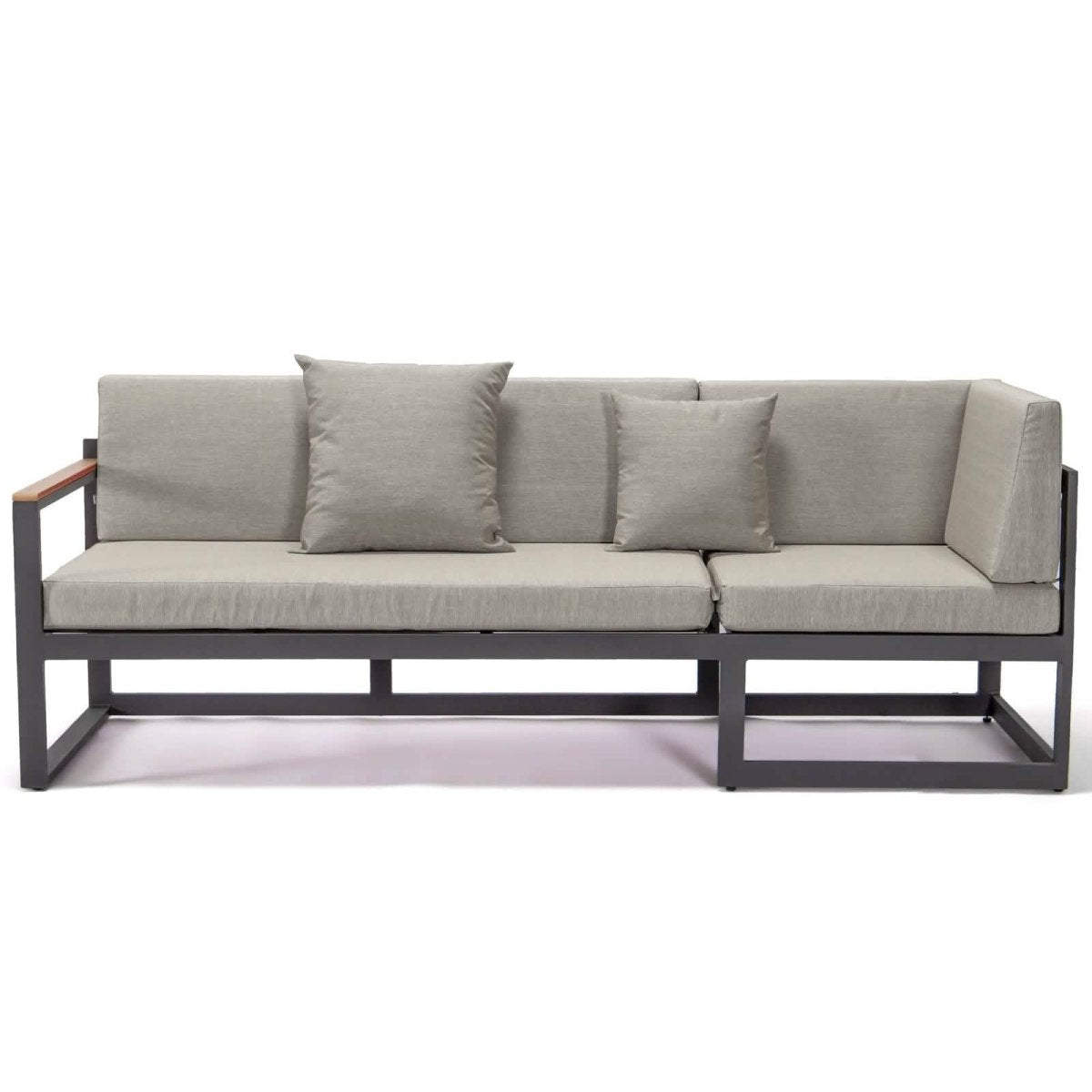 Chelsea Black/White Sectional With Adjustable Headrest & Coffee Table With Cushions