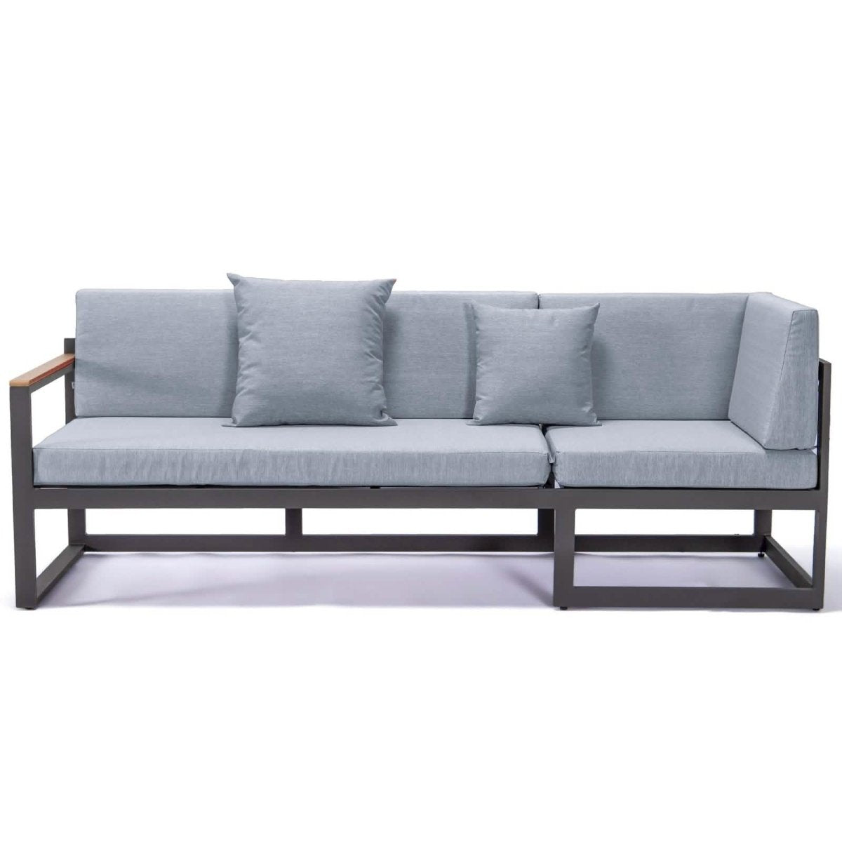 Chelsea Black/White Sectional With Adjustable Headrest & Coffee Table With Cushions