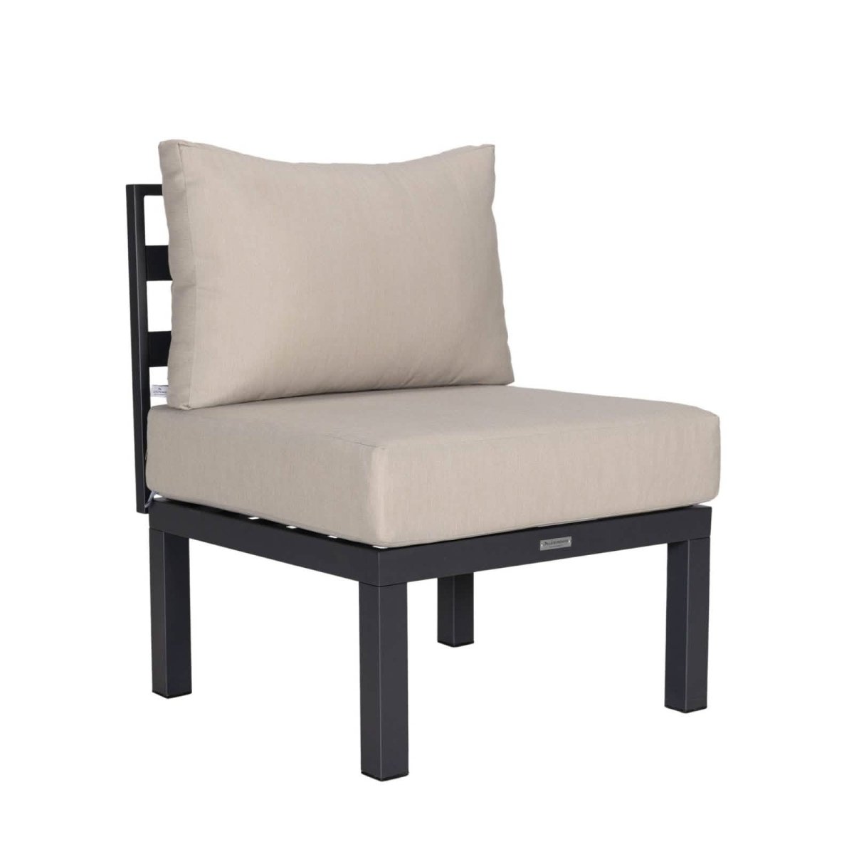 Chelsea Modern 6 - Piece Patio Sectional Set in Black Aluminum with Removable Cushions