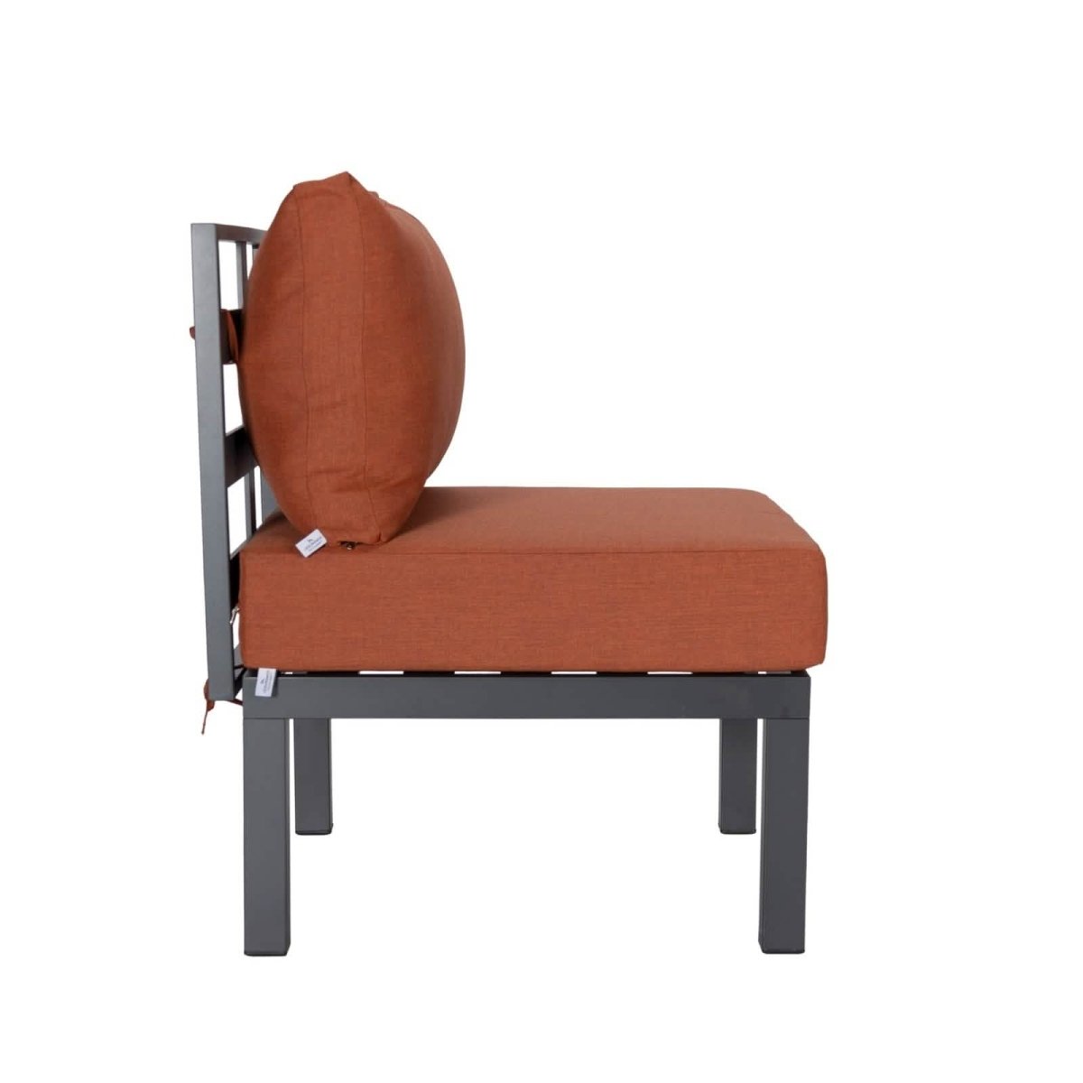 Chelsea Modern 6 - Piece Patio Sectional Set in Black Aluminum with Removable Cushions