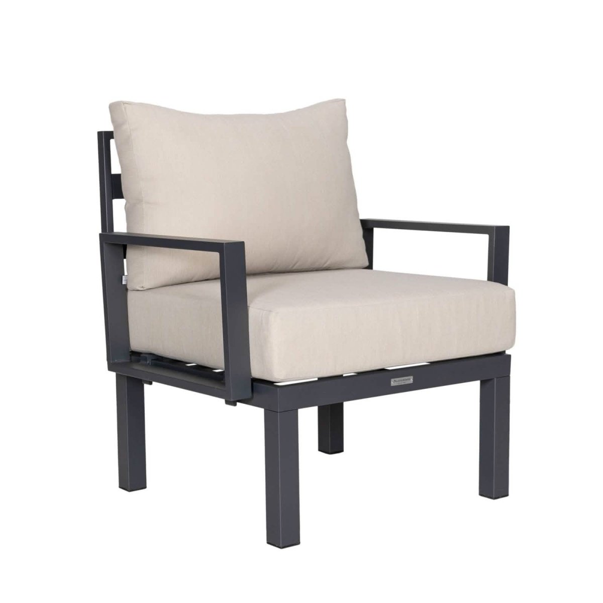 Chelsea Modern 6 - Piece Patio Sectional Set in Black Aluminum with Removable Cushions