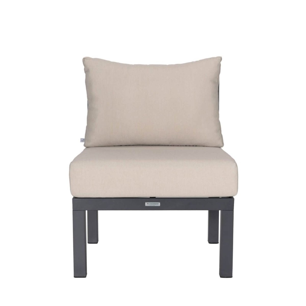 Chelsea Modern 6 - Piece Patio Sectional Set in Black Aluminum with Removable Cushions