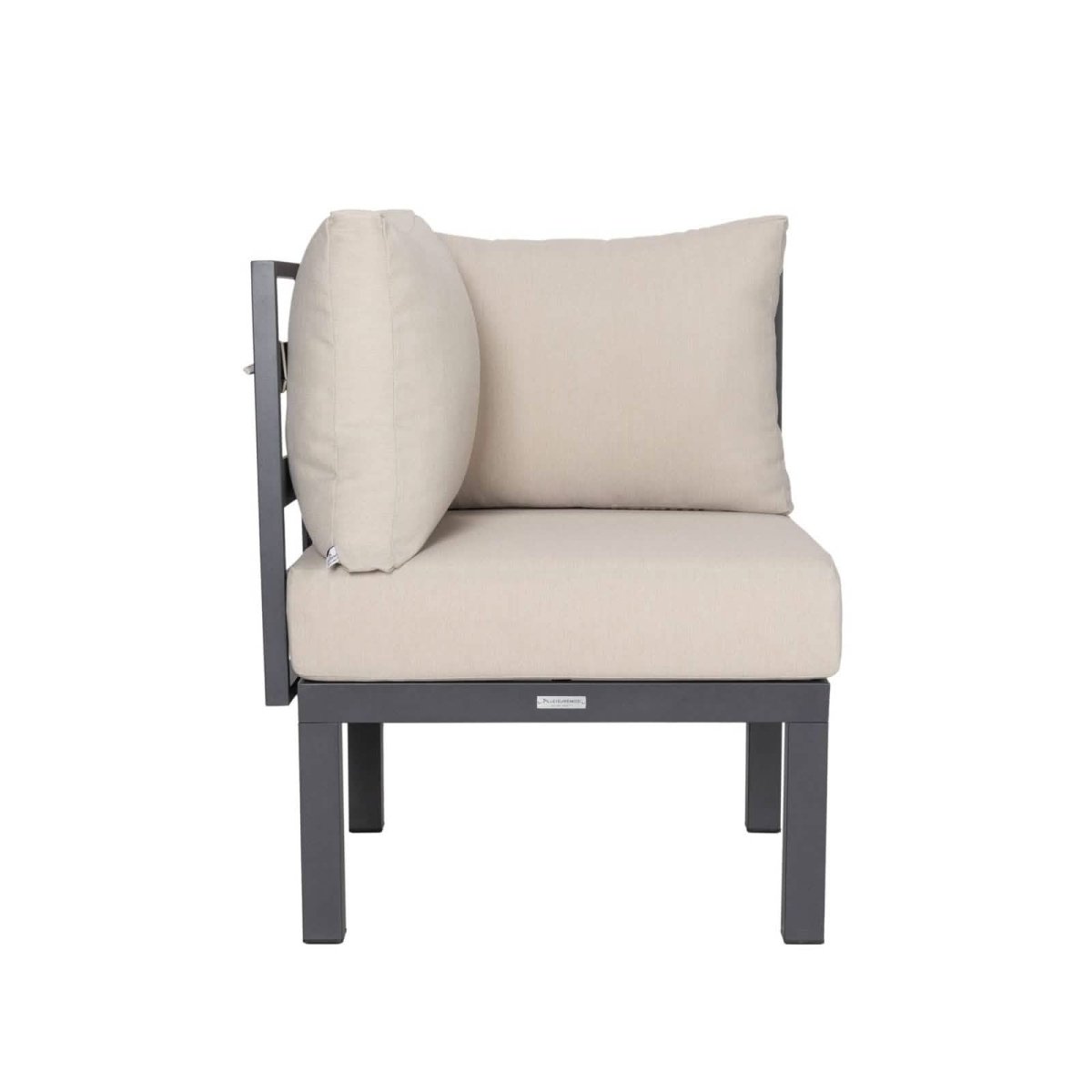 Chelsea Modern 6 - Piece Patio Sectional Set in Black Aluminum with Removable Cushions