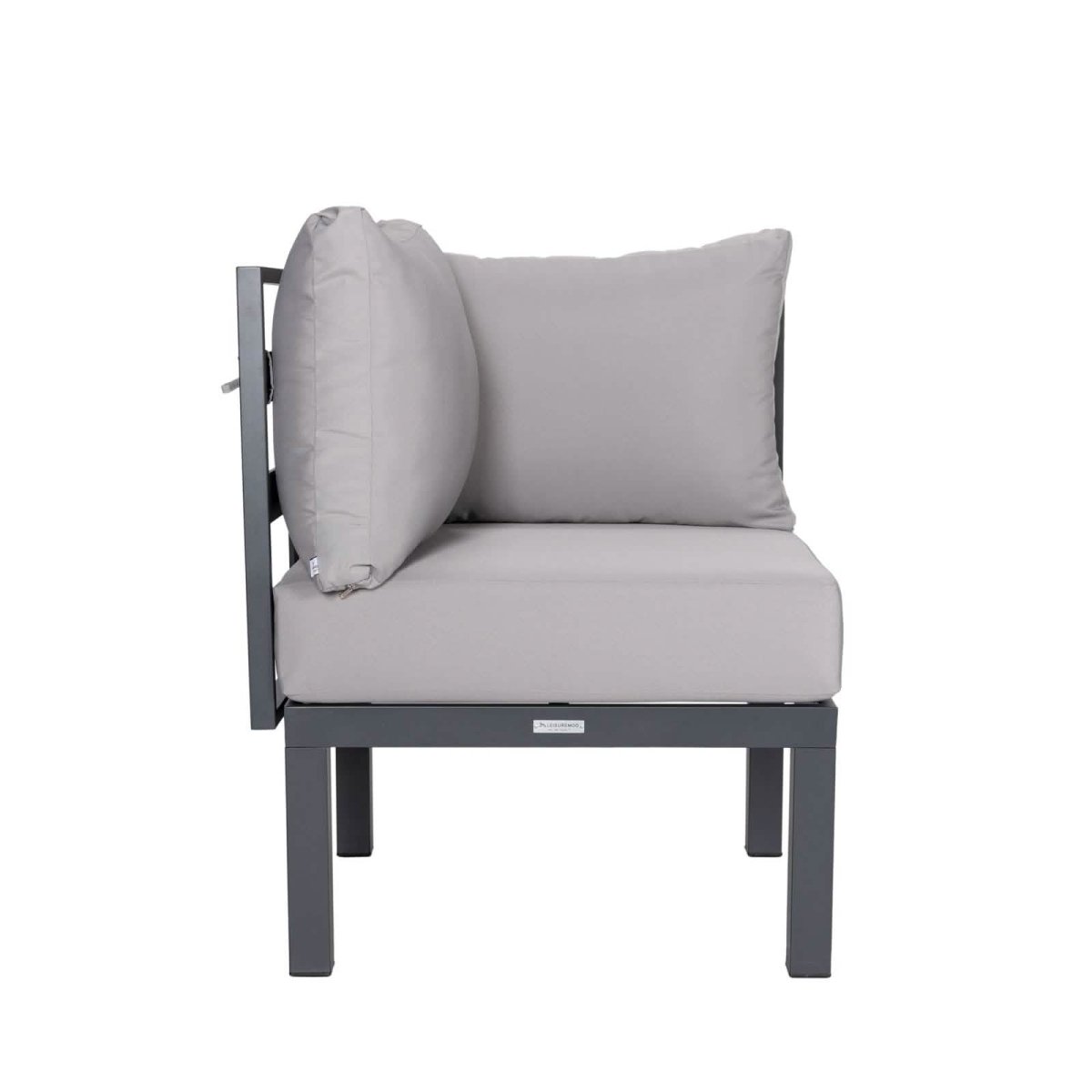 Chelsea Modern 6 - Piece Patio Sectional Set in Black Aluminum with Removable Cushions