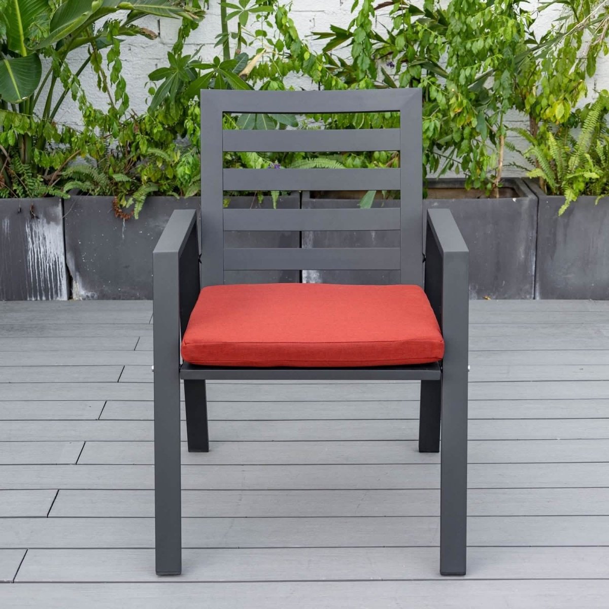 Chelsea Modern Aluminum Patio Dining Armchair with Removable Cushions