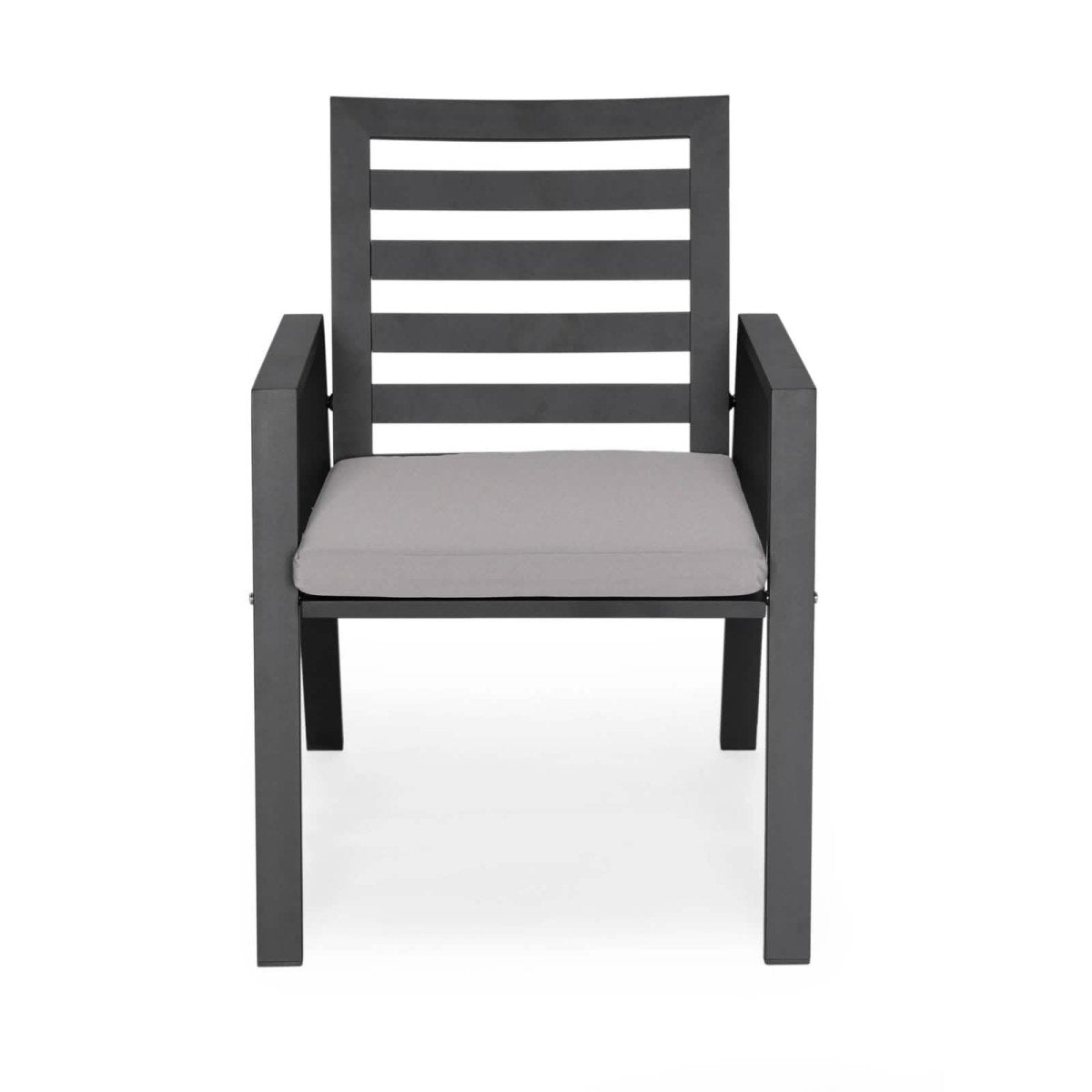 Chelsea Modern Aluminum Patio Dining Armchair with Removable Cushions