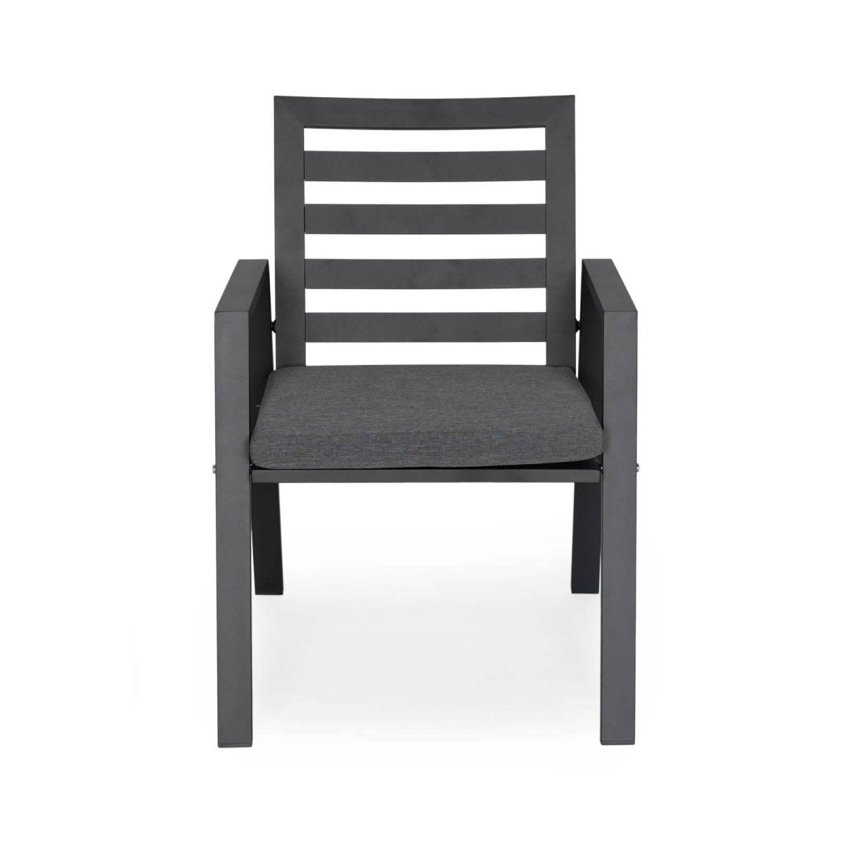 Chelsea Modern Aluminum Patio Dining Armchair with Removable Cushions