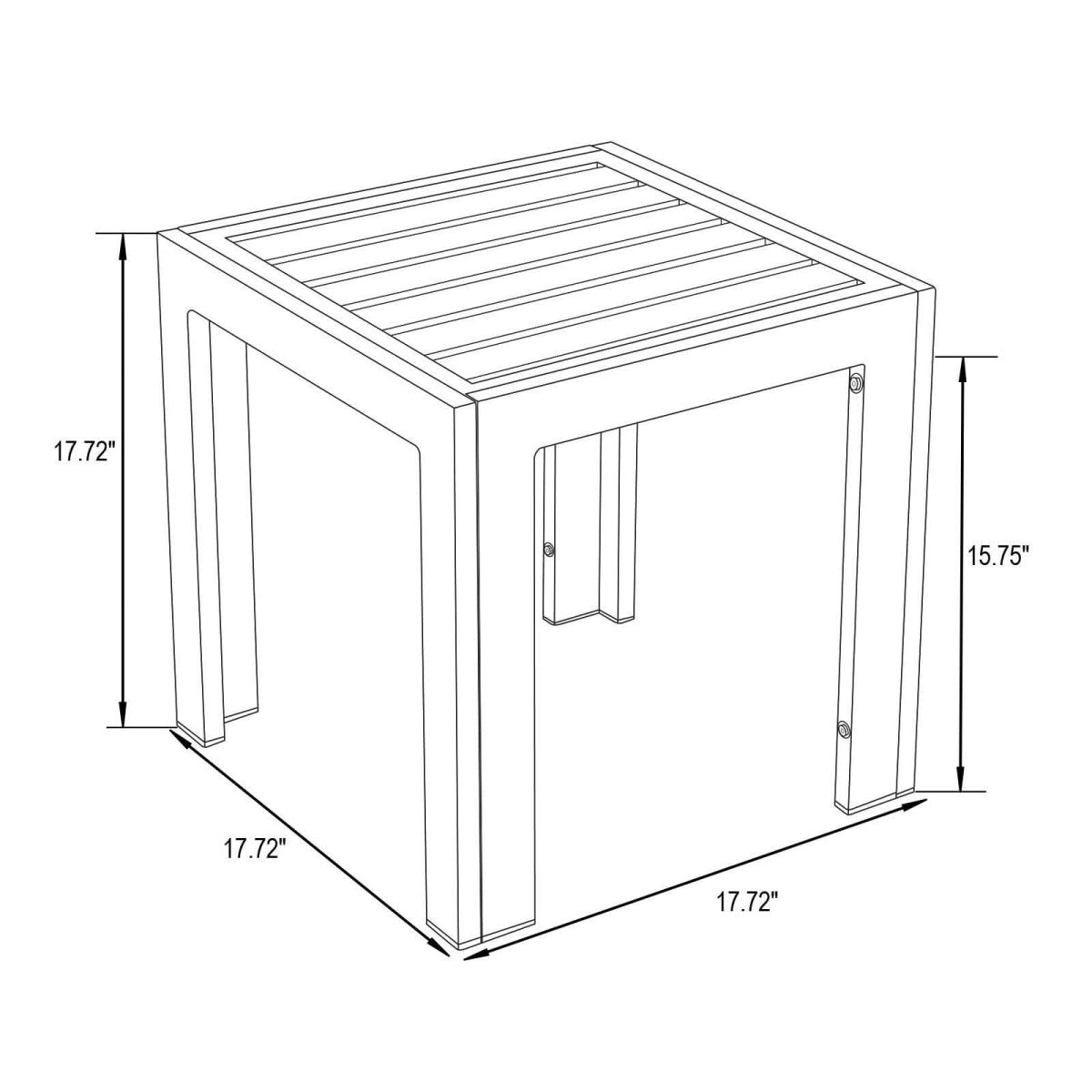 Chelsea Modern Aluminum Patio Side Table