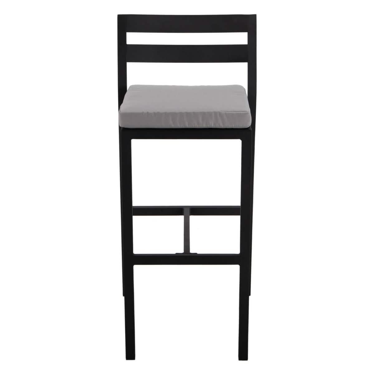 Chelsea Modern Patio Bar Chair in Powder - Coated Aluminum with Removable Cushion