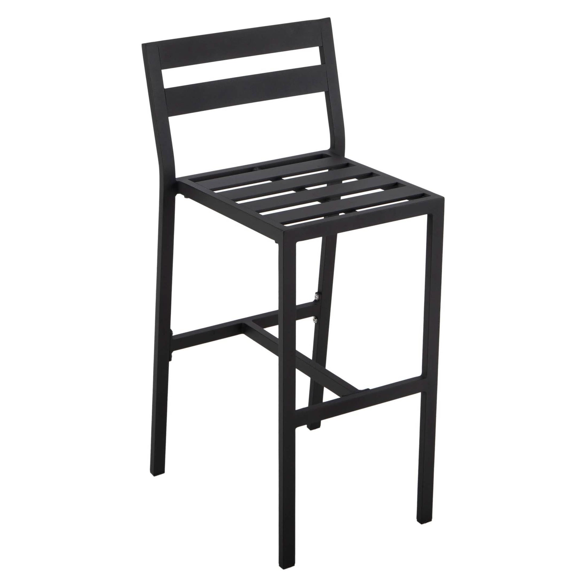 Chelsea Modern Patio Bar Chair in Powder - Coated Aluminum with Removable Cushion