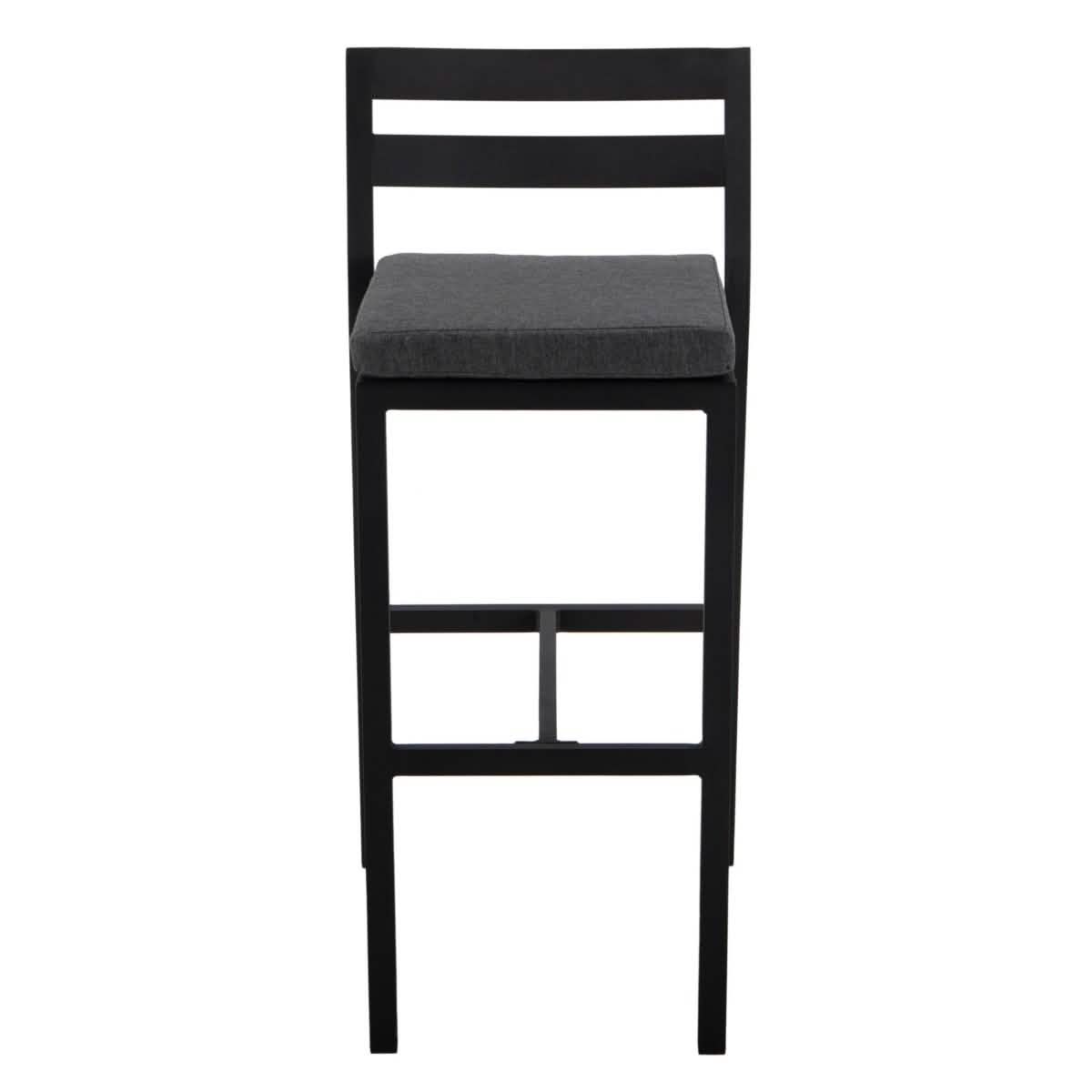 Chelsea Modern Patio Bar Chair in Powder - Coated Aluminum with Removable Cushion